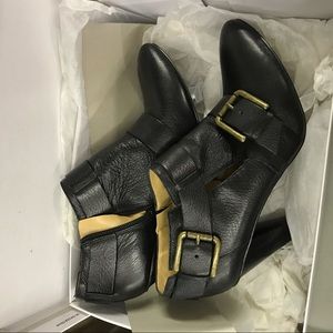 Nine West Black Heeled Booties with Buckles